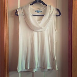 EUC Antonio Melani cowl neck top in white Sz med